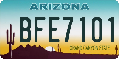 AZ license plate BFE7101
