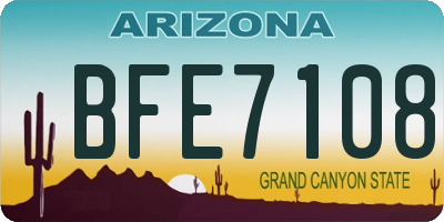 AZ license plate BFE7108