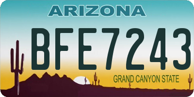AZ license plate BFE7243