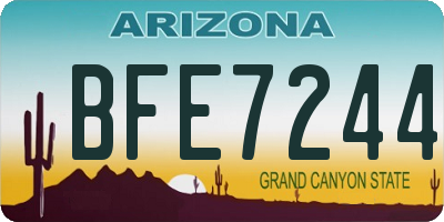 AZ license plate BFE7244