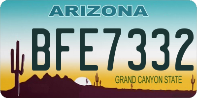 AZ license plate BFE7332