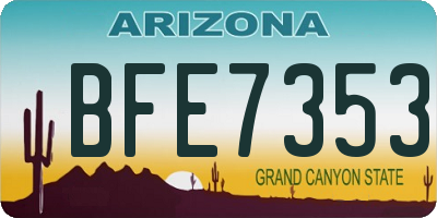 AZ license plate BFE7353