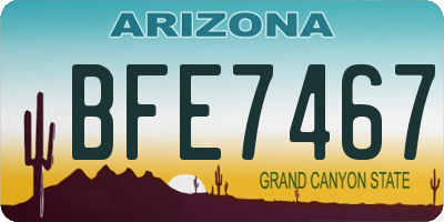 AZ license plate BFE7467