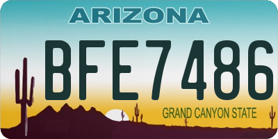 AZ license plate BFE7486