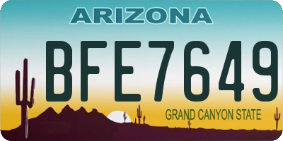 AZ license plate BFE7649