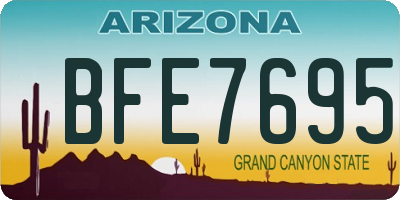 AZ license plate BFE7695