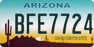 AZ license plate BFE7724