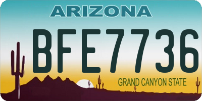 AZ license plate BFE7736