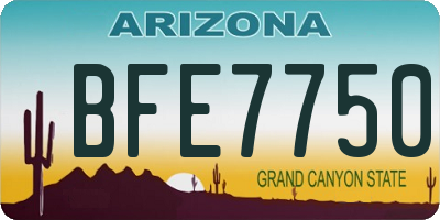 AZ license plate BFE7750