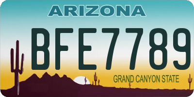 AZ license plate BFE7789