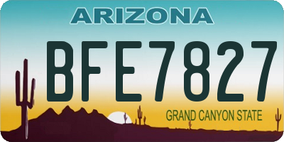 AZ license plate BFE7827