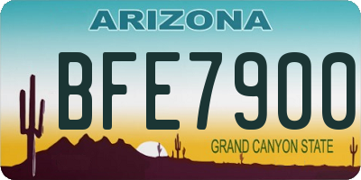 AZ license plate BFE7900