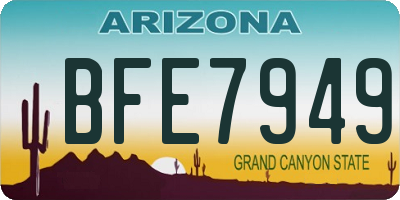 AZ license plate BFE7949