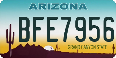 AZ license plate BFE7956