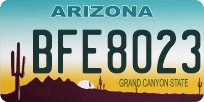 AZ license plate BFE8023