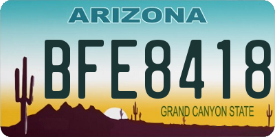AZ license plate BFE8418