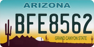 AZ license plate BFE8562