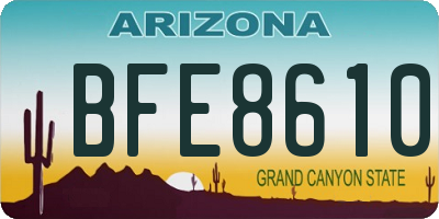 AZ license plate BFE8610