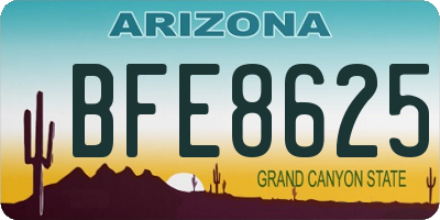 AZ license plate BFE8625