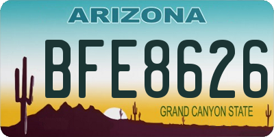AZ license plate BFE8626
