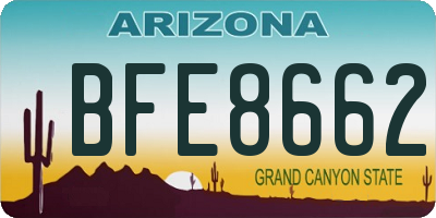 AZ license plate BFE8662