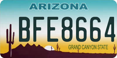 AZ license plate BFE8664