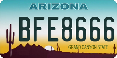 AZ license plate BFE8666