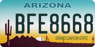 AZ license plate BFE8668