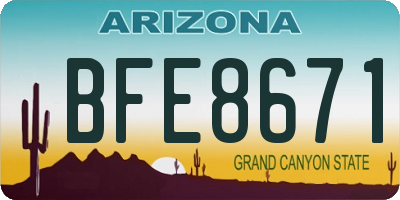AZ license plate BFE8671