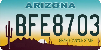 AZ license plate BFE8703