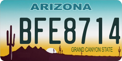 AZ license plate BFE8714