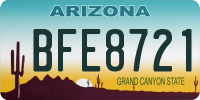 AZ license plate BFE8721