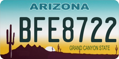 AZ license plate BFE8722
