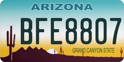 AZ license plate BFE8807