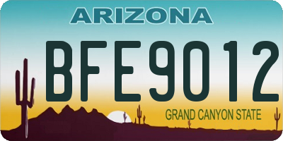 AZ license plate BFE9012