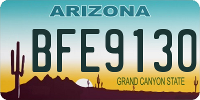 AZ license plate BFE9130