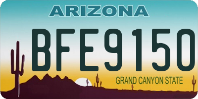 AZ license plate BFE9150