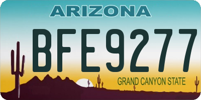 AZ license plate BFE9277