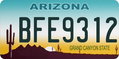 AZ license plate BFE9312