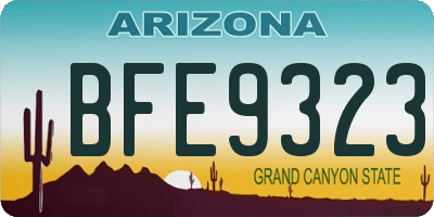 AZ license plate BFE9323