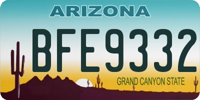 AZ license plate BFE9332