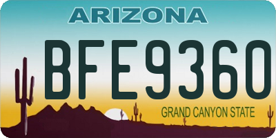 AZ license plate BFE9360