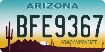AZ license plate BFE9367