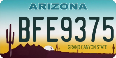 AZ license plate BFE9375