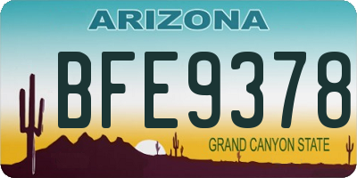 AZ license plate BFE9378