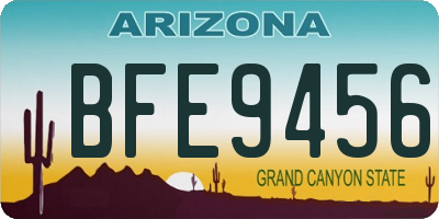 AZ license plate BFE9456