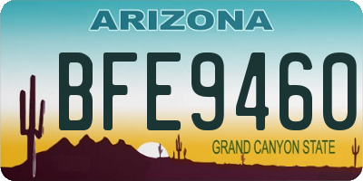 AZ license plate BFE9460