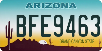 AZ license plate BFE9463
