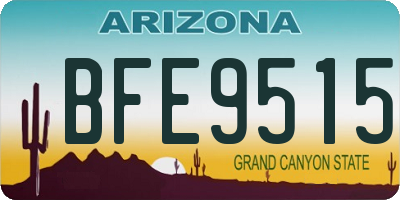 AZ license plate BFE9515