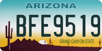 AZ license plate BFE9519